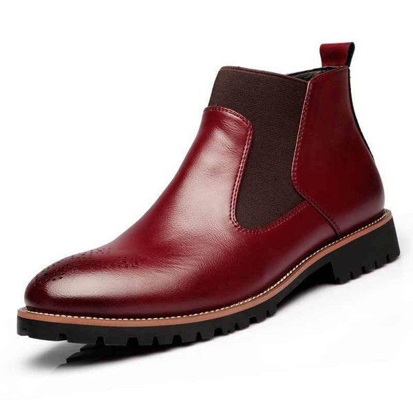 Moda para hombre Zapatos altos Botas Chelsea de cuero Botines tallados  Brogue para hombre Botas Martin para hombre Bota corta | Wish