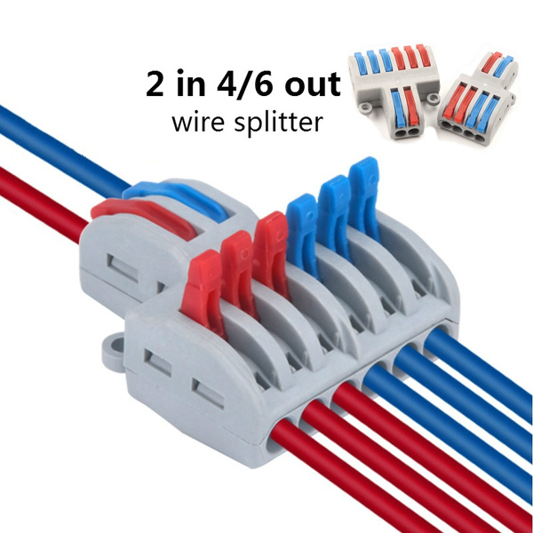 New Type Cable Connector 2 into 4/6 Splitter Terminal Compact Wire Connector 