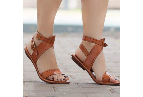 Women's Flat Sandals Lightweight Open Toe Slip Shoes Women's - Temu