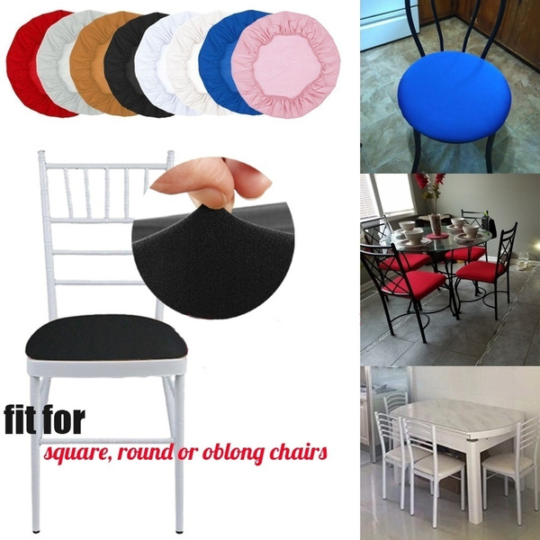 Spandex Dinning Chair Seat Covers, Round Dining Chair Seat Covers