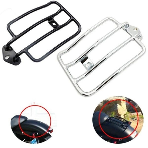 Motorcycle Accessories Black Silver Luggage Rack Shelf Tail Frame