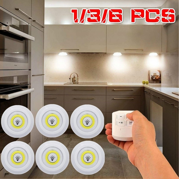 1 3 6 Pcs White And Warm Dimmable Led Cabinet Lights With Remote Control Operated Cob Stair Light Wardrobe Kitchen Lighting Lamp Wish White Dimmable Led Cabinet Lights, Warm White Led Kitchen Cabinet Lights