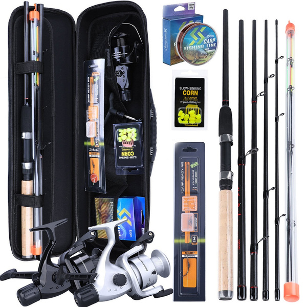 Carp Fishing Full Kit 3 Tips Carbon Fiber Feeder Fishing Rod Carp Fishing  Reel and Fishing Carrier Bag lure line accesories for Carp Fishing