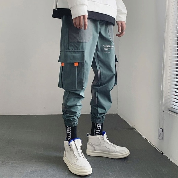 Japanese Fashion Mens Baggy Wide Leg Pants Loose Ninth Pants Casual Trousers  New | eBay