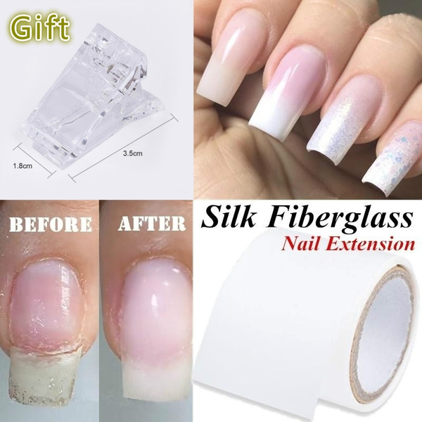 Fiberglass Silk Nail Wrap Protector Self Adhesive Nails Polish Gel  Extension Sticker Tips 1 Rolls with 1pc Tips Clip As Gift | Wish