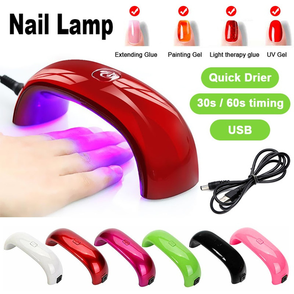 6 Colors 9W UV Led Nail Dryer Easy Operation 30S/60S Timing Portable