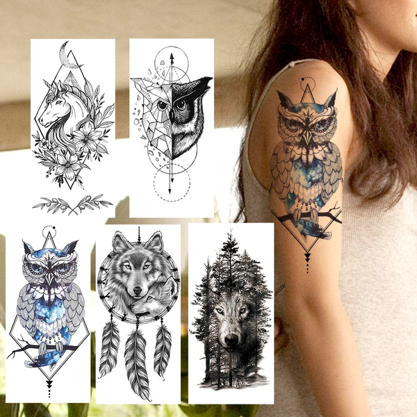 Owl and Wolf Forest Tattoos  Best Tattoo Ideas Gallery