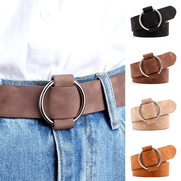 8 Colors Fashion Round Buckle Belts Without Pin Needle-free