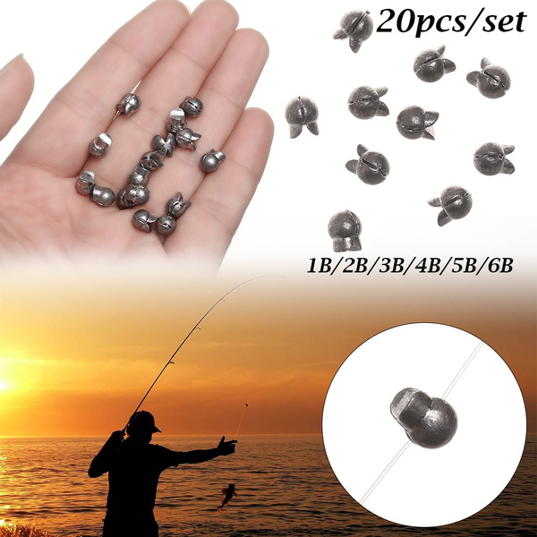 Round Shot Weights Sinker opening Mouth Fishing Lead fall Set Hook Connector