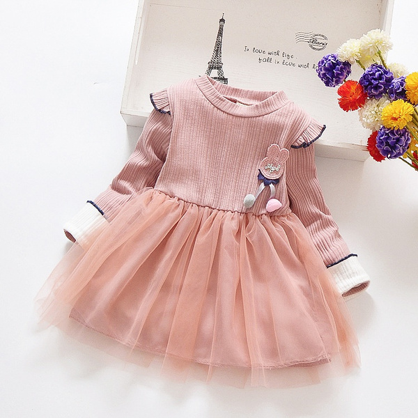 YWDJ 3-8Years Dress for Girl Solid Color Pearl Embroidery Bowknot Birthday  Party Flowers Gown Kids Dresses Hot Pink 6-7 Years - Walmart.com