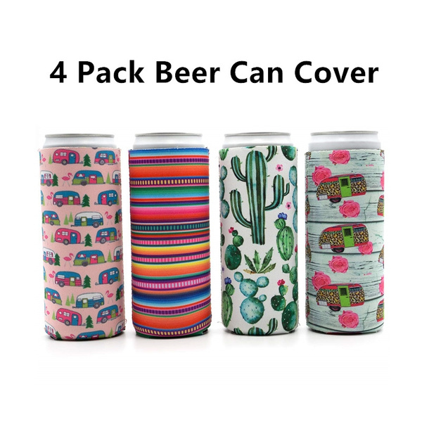  Hetenoyo 4 Pack Soda Can Covers Beer Beverage Can