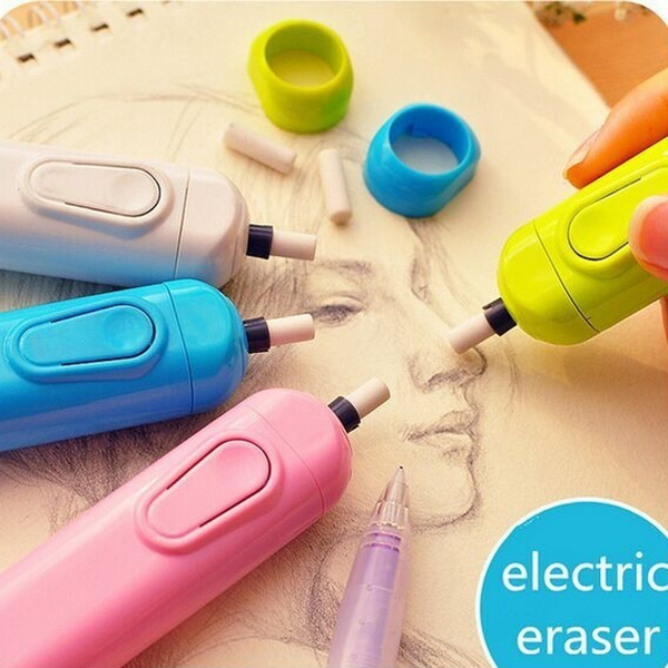 Derwent battery operated eraser electric eraser automatic school supplies  leather stationery child day gift material escolar
