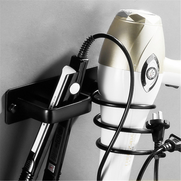 Wall Mounted Hair Dryer Holder For Bathroom Shelf without Drilling