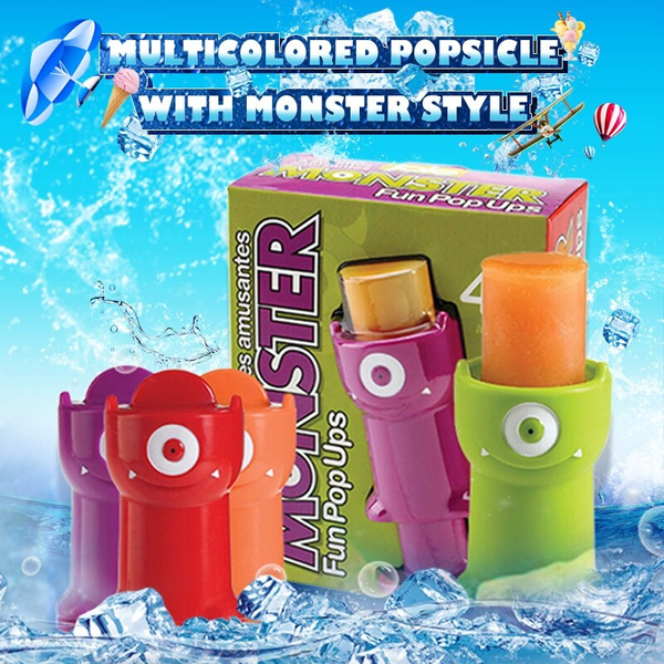 モンスターアイスキャンディー金型のbpa無料プラスチックアイスクリーム金型diyアイスキャンディーポップツールフリーザーポップスメーカー4個は4色 Wish モンスターアイスキャンディー金型のbpa無料プラスチックアイスクリーム金型diyアイスキャンディーポップツールフリーザーポップスメーカー4個は4色 Wish