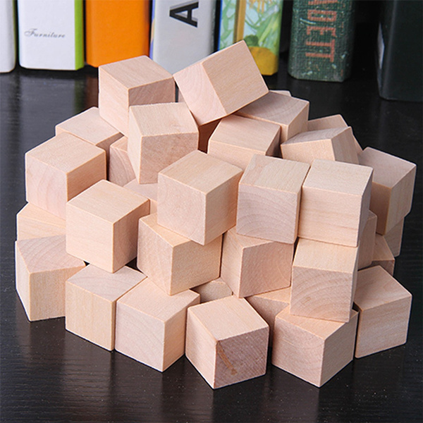 unfinished rectangular wood blocks