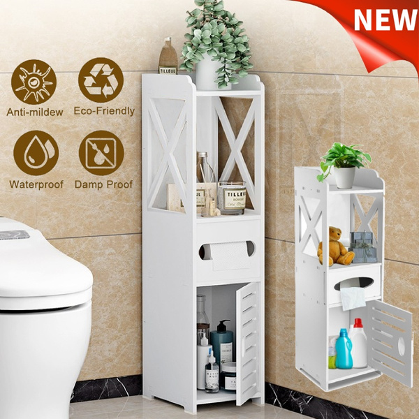 New Fashion White Waterproof Wood Bathroom Toilet Furniture Cabinet Cupboard Shelf Tissue Storage Rack 80 15 5 15 5 Wish