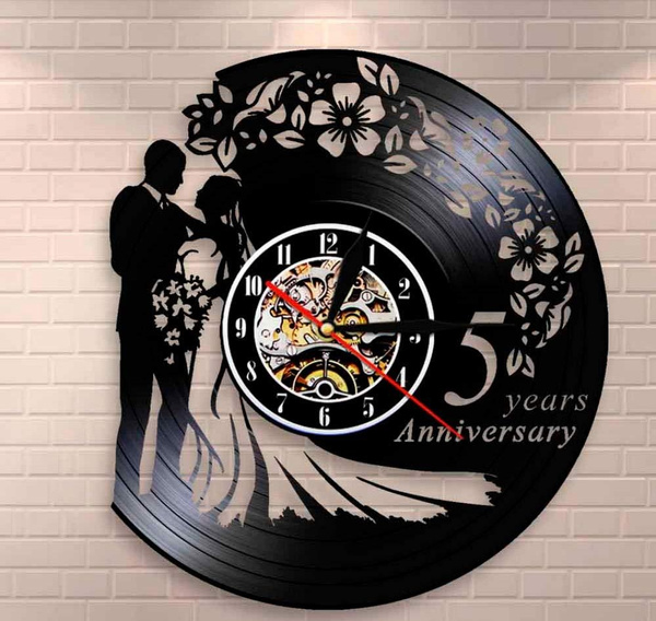 25th Wedding Anniversary Silver Photo Personalised Gift Personalised Clock  - Party Animal Print