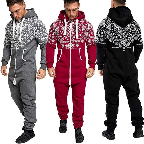 Men s Warm Fluffy Sleep Casual Christmas Pajamas Long sleeved