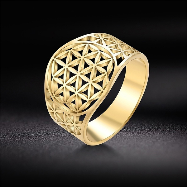 flower of life ring gold