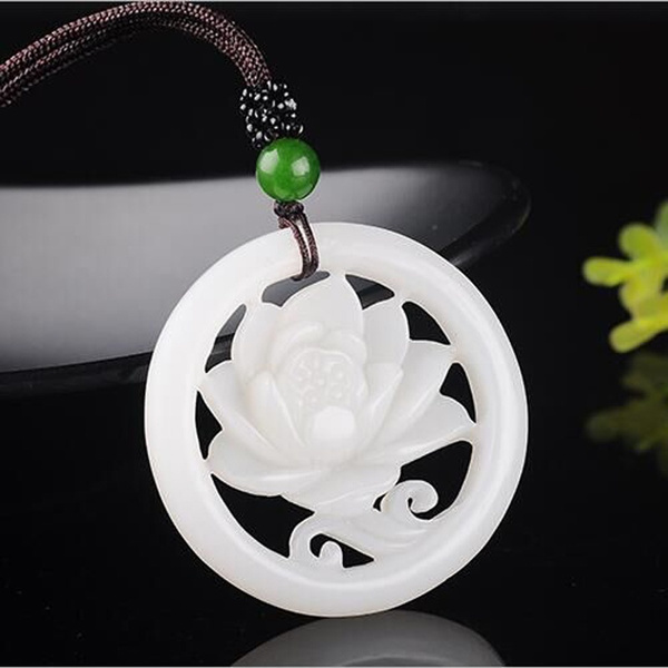 jade lotus flower pendant