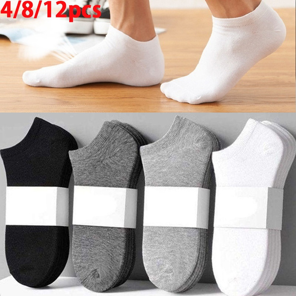 4 8 12pcs Men Cotton Short Socks Breathable Ankle Boats Socks Low Cut Sport Socks Men Socks Pack for Casual Socks for Men