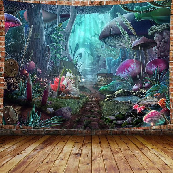 mushroom home tapestry