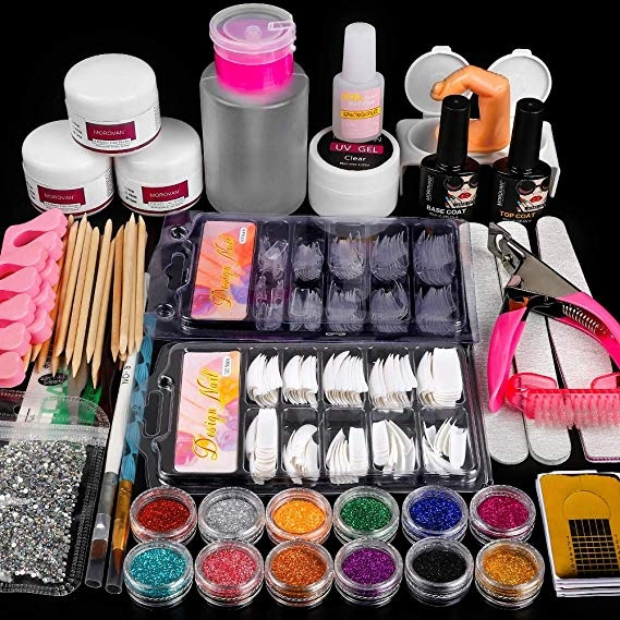 Acrylic Powder Kit Nail Art Tips Gel Polish Nail Kit Acrylic Nail Art ...