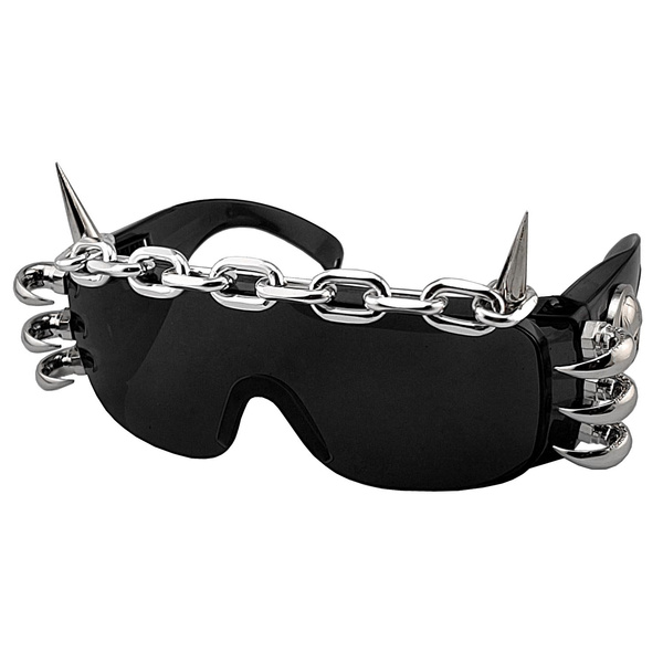 DanceeMangoos Kawaii Glasses with Chain Punk Grunge Round Wire