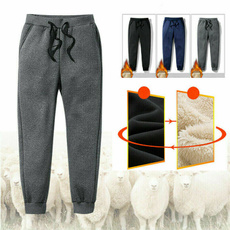 Fleece, Plus Size, Winter, Casual pants