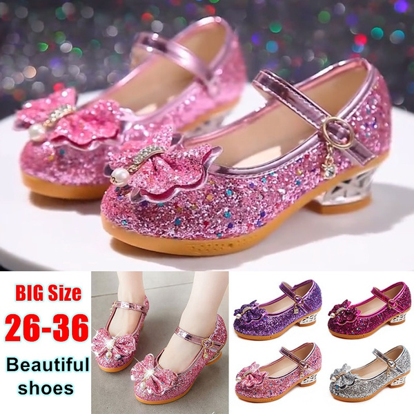 Little Baby Girls Crystal Shining Sequins Pearls Shoes Faux Pu Leather  Shoes Kids Girl Princess Soft Summer Fashion Elegant Children's Party Shoe  Heels Toddller Dancing Teenager Cute Bow Sandals | Wish