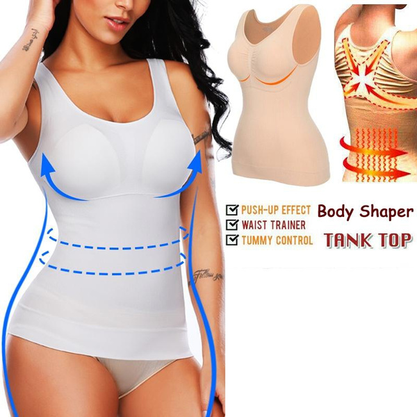 Slimming Tank Tops for Women Tummy Control Cami Shaper with Built In Bra  Seamless Shaping Camisole