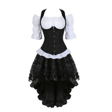 Goth, Fashion, black corset with straps, corseteveningdresse
