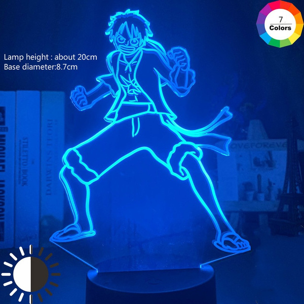 One Piece Monkey D Luffy Figure 3d Illusion Night Light Led Touch Sensor  Nightlight for Kids Bedroom Decor Cool Table Lamp Anime