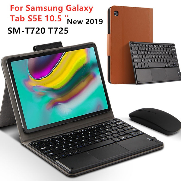 10.5 2019 Release Tablet SM-T725 LTE IVSO Case with Keyboard for Samsung Galaxy TAB S5e,Keyboard Case Wireless Front Prop Stand Cover Compatible with Samsung Galaxy Tab S5e SM-T720 Black Wi-Fi 