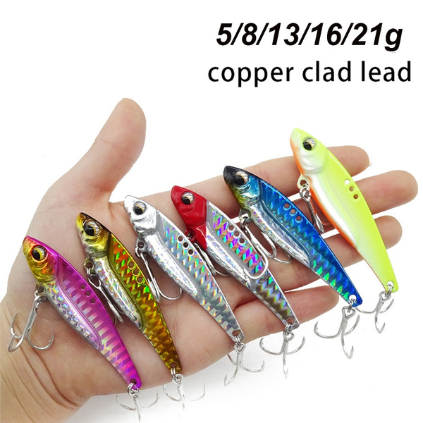 Jig Metal Slice Lead Casting Spinning Baits Minnow Bass Hook Fishing Lures 