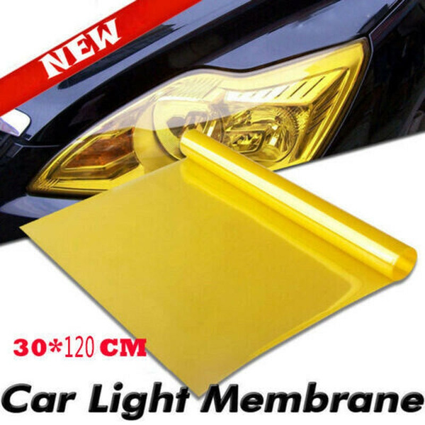 30*120cm Gold yellow Car Light Stickers Car Light Headlight Taillight