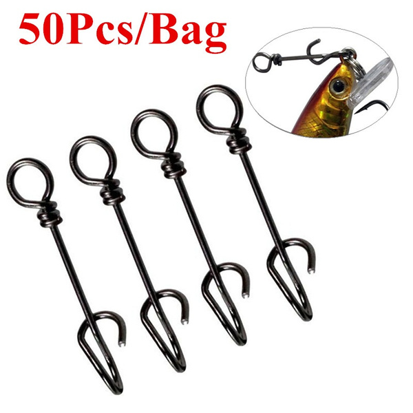 50Pcs/Bag Stainless Steel Connector Fishing Fastach Clips Fishing