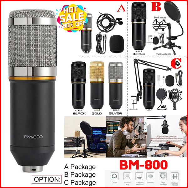 Upgraded Version Desktop Microphone Set Condenser Microphone Professional Studio Cardioid PC Mic