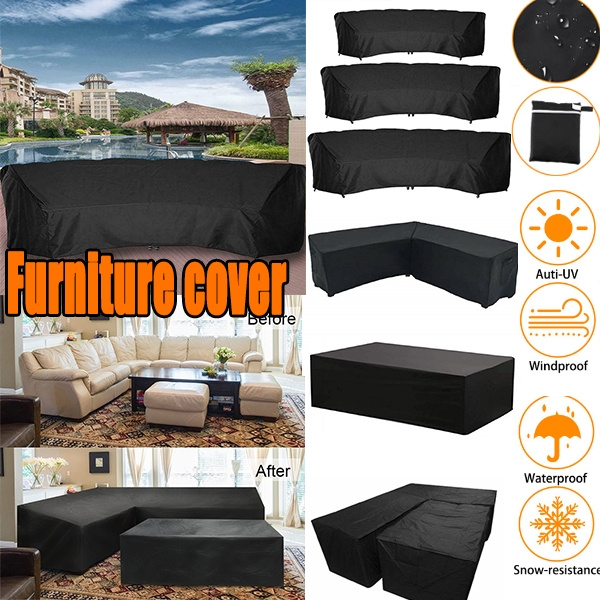 Black L Shape Arc Shape Garden Outdoor Furniture Rain Cover