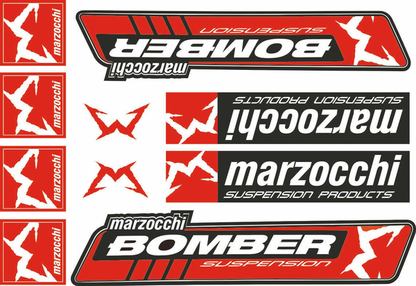 Marzocchi Bomber Fork Suspension Graphic Decal Kit Sticker Adhesive Set 23 Pcs 