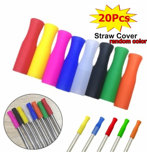 20pcs Straw Tips Nontoxic Food Grade Replacement Heat-resistant Silicone  Straw Tips Drinking Straw Cover Straw Covers for Travel Party Home