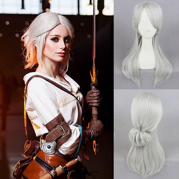 2020 New Arrival Ciri Wigs Silk Straight Silver White Wig Cosplay Wigs Wish