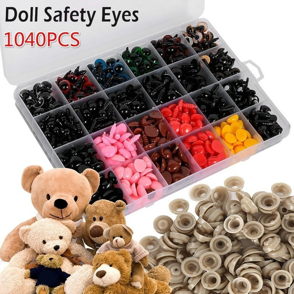 6 x 8mm/0.23 X0.31 50PCS Black Oval Plastic Safety Eyes Noses DIY Sewing Crafting Buttons For Puppet Bear Doll Animal Stuffed Toys 