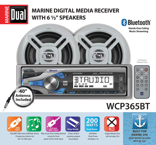 Refurbished Dual Wcp365bt Marine Stereo Lcd Single Din With Built In Bluetooth Wish Refurbished Dual Wcp365bt Marine Stereo, Dual Marine Radio Wiring Harness