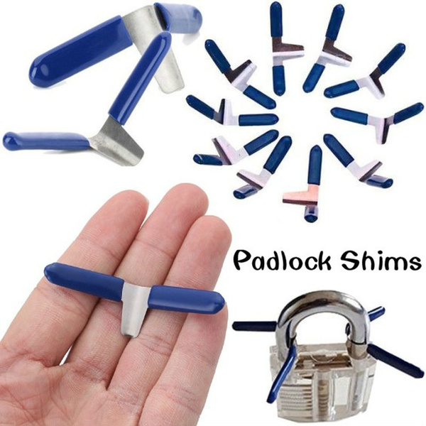 Pack 10 Padlock Shim Set Lock Opener Unlock Accessories Tool Kit Without Lock EH