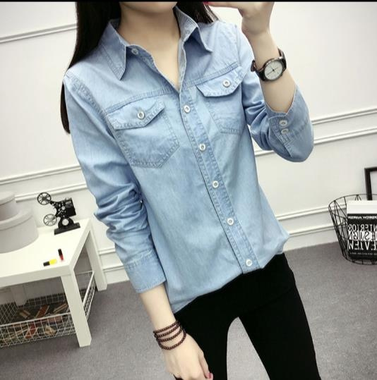 Blouse denim online femme