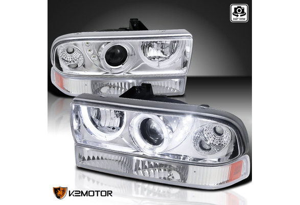 Fits 1998-2004 Chevy S10 Blazer Clear LED Halo Projector