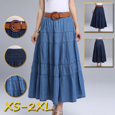 Summer, long skirt, Plus Size, Waist