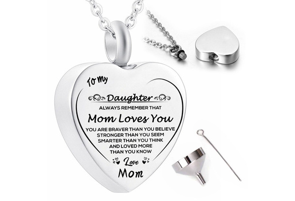 Stainless Steel Heart Urn Necklace Mom Memorial Cremation Jewelry for Ashes  Pendant Keepsake | Wish