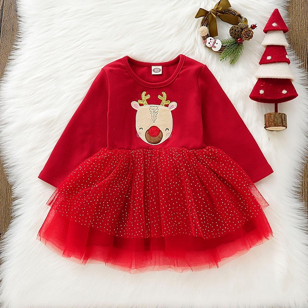 long sleeve toddler christmas dress